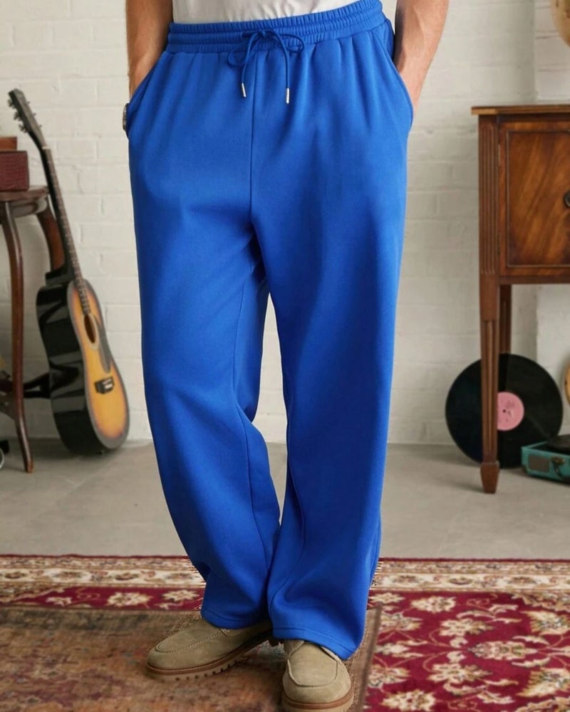 FLYNOFF Korean Royal Blue Loose Sit Track Pant - Image 1